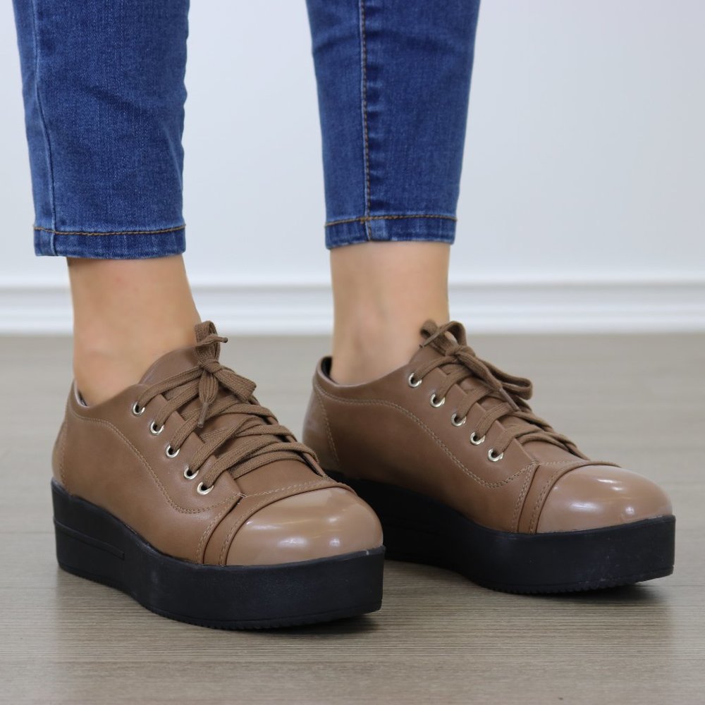 Brown Fashion Creeper Sneakers - Picture 7 of 8